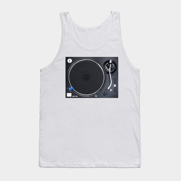 Classic Turntable Black Tank Top by Tee4daily